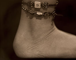 ankle with created adornments-human