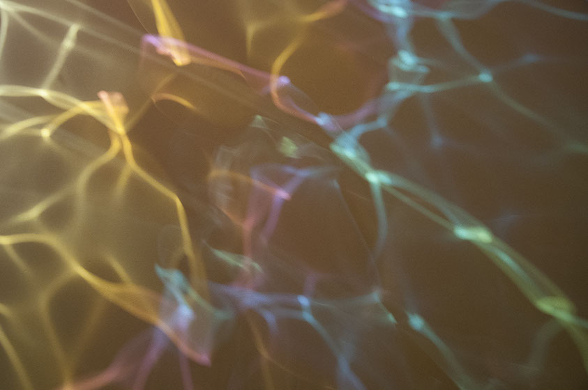 Orange Bowl Blue Beads - illuminated imagery